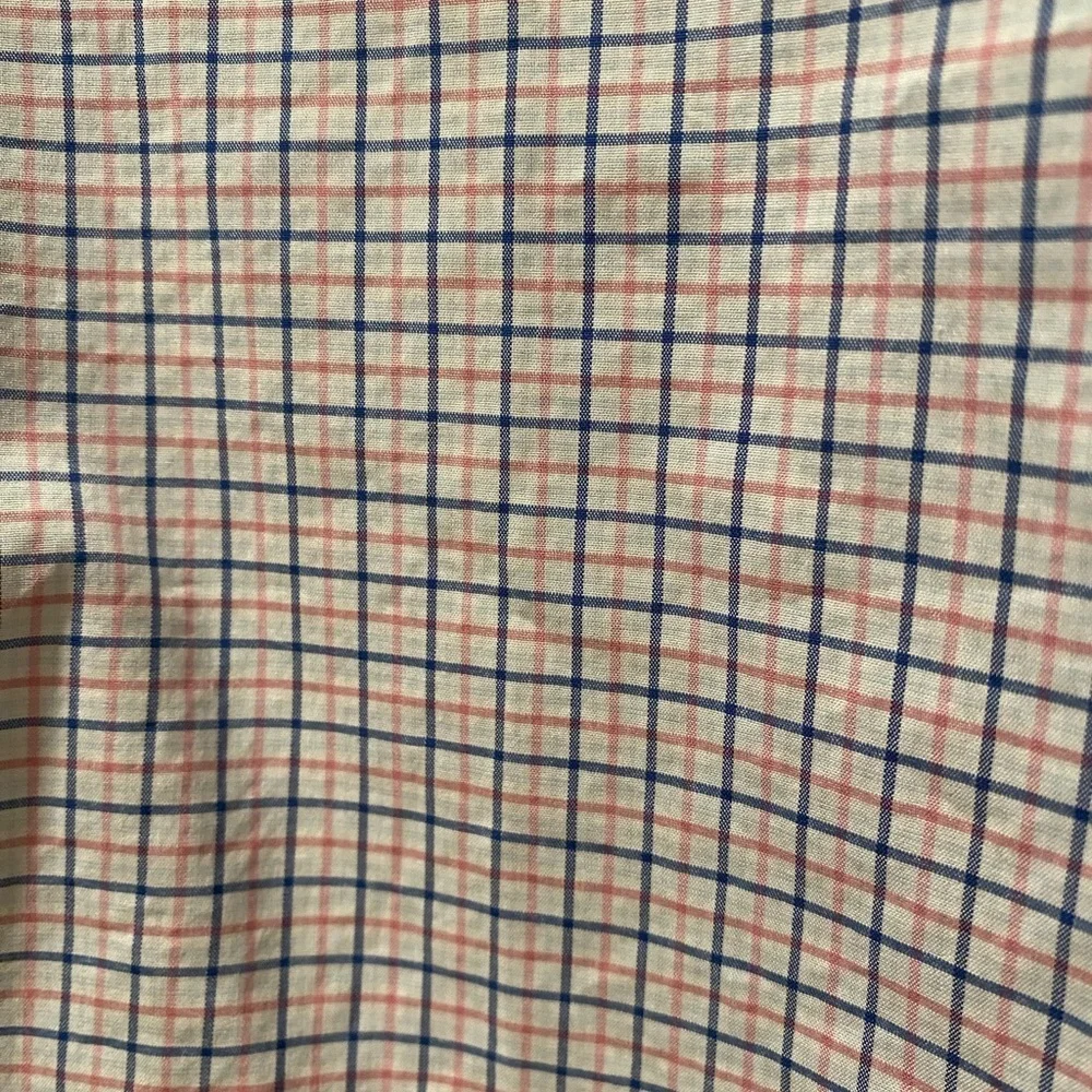 Banana Republic Men's Slim Flex Fit Plaid Shirt - White and Blue and Pink